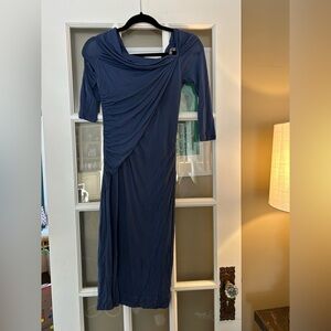 Roberto Cavalli Vintage Elegant Blue Draped Dress